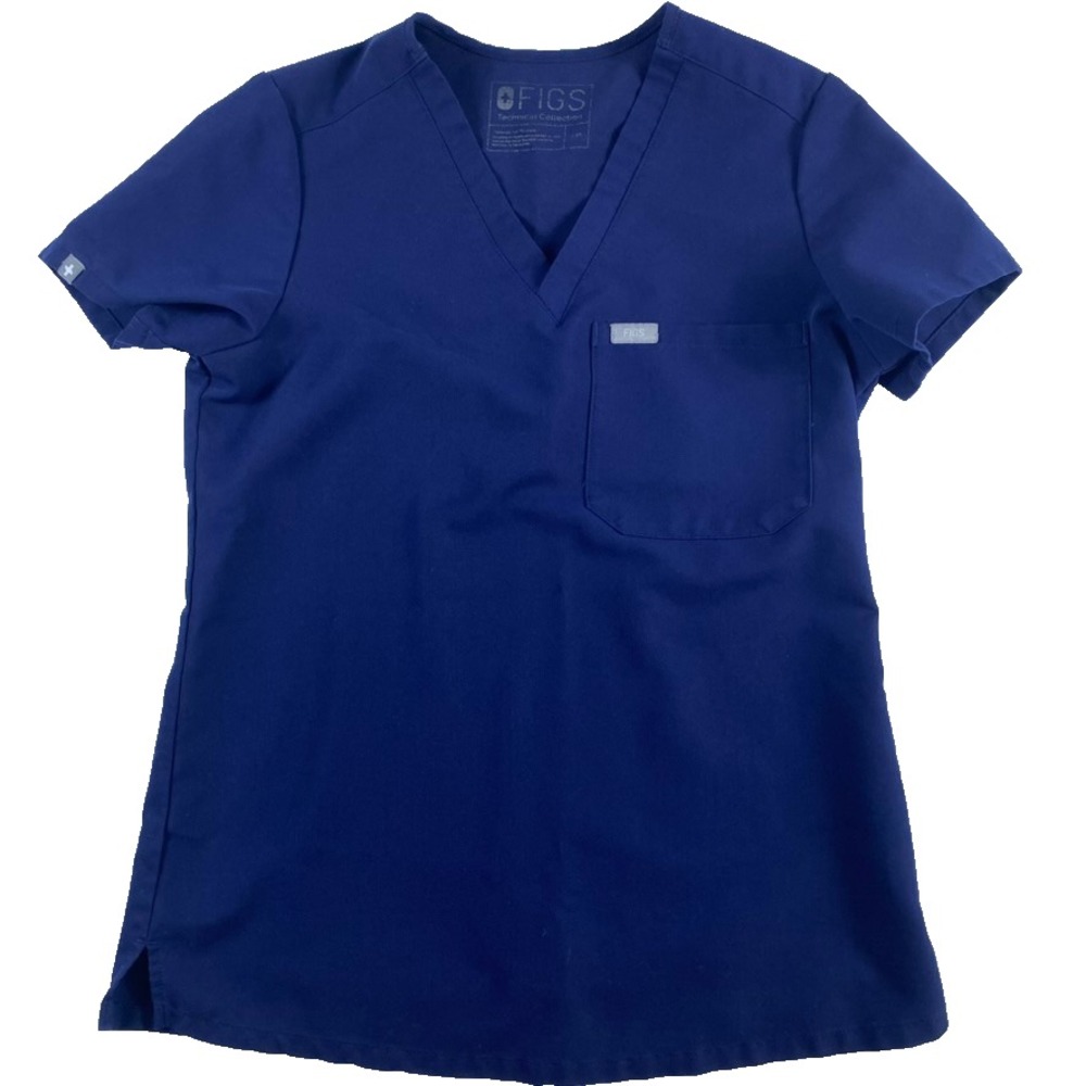 Figs Scrub Blouse Women Sz XXS Blue Technical Collection PO#1601